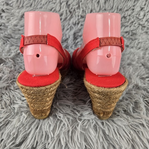 Viscata Barcelona Womens EU 40 US 9-9.5 Red Slip On Espadrilla 3" Wedges Sandals - Picture 5 of 10